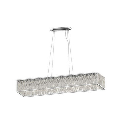 Luminosa Lighting Luminosa Melenki 11 Light Oblong Chrome Crystal Pendant Ceiling Light