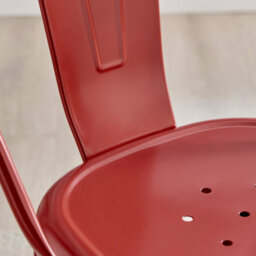 Furniturebox Set Of 2 Red Colton Tolix Style Stackable Industrial Metal Dining Chair - thumbnail 8