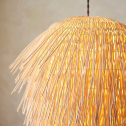 Loops Stylish 2 Pack Of Handmade Natural Rattan Ceiling Pendant Lights - E27 And B22 Compatible - thumbnail 5