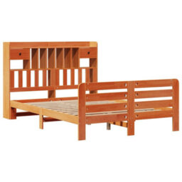 Berkfield Bookcase Bed Without Mattress Wax Brown 160X200 Cm Solid Wood Pine - thumbnail 3