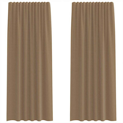 Berkfield Durable Voile Curtains With Rod Pockets 2 Pcs Light Brown