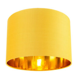 Happy Homewares Contemporary Ochre Cotton 10 Table/pendant Lamp Shade With Shiny Gold Inner