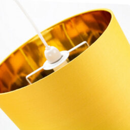Happy Homewares Contemporary Ochre Cotton 10 Table/pendant Lamp Shade With Shiny Gold Inner - thumbnail 4