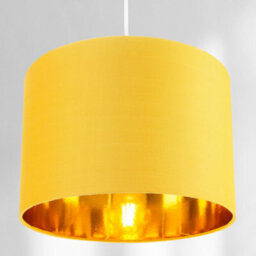 Happy Homewares Contemporary Ochre Cotton 10 Table/pendant Lamp Shade With Shiny Gold Inner - thumbnail 7