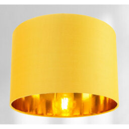 Happy Homewares Contemporary Ochre Cotton 10 Table/pendant Lamp Shade With Shiny Gold Inner - thumbnail 2