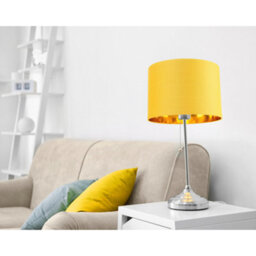 Happy Homewares Contemporary Ochre Cotton 10 Table/pendant Lamp Shade With Shiny Gold Inner - thumbnail 5