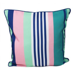 Peggy Wilkins Water Resistant Outdoor Garden Cushion Linear Blue - thumbnail 1