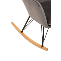 Orsina Grey Velvet Rocking Chair,  Easy To Clean Velvet Accent Chair, Arm And Backrest Support Comfy Armchair - thumbnail 9