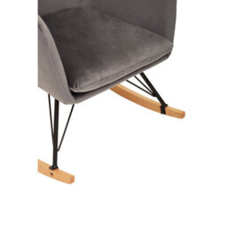 Orsina Grey Velvet Rocking Chair,  Easy To Clean Velvet Accent Chair, Arm And Backrest Support Comfy Armchair - thumbnail 8