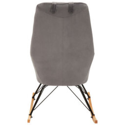 Orsina Grey Velvet Rocking Chair,  Easy To Clean Velvet Accent Chair, Arm And Backrest Support Comfy Armchair - thumbnail 4