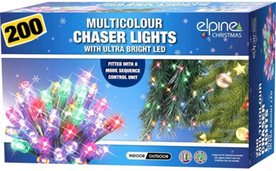 200 Led Colour Chaser Christmas Snowing Icicle Lights Bright Xmas Tree Indoor Outdoor