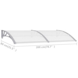 Berkfield Door Canopy Grey And Transparent 200X80 Cm Pc - thumbnail 6