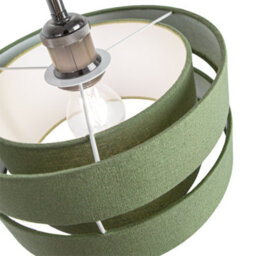 Happy Homewares Contemporary Olive Green Linen Fabric Triple Tier Ceiling Pendant Light Shade - thumbnail 3