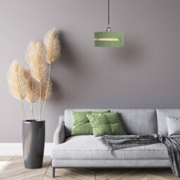 Happy Homewares Contemporary Olive Green Linen Fabric Triple Tier Ceiling Pendant Light Shade - thumbnail 6