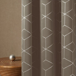 Deconovo Eyelet Curtains, Blackout Curtains, Noise Reduction Curtains, Foil Printed Diamond, W46 X L72 Inch, Taupe, Two Panels - thumbnail 2