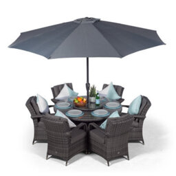 That's Furniture Arizona Round 6 Seater Rattan Patio Dining Set - Grey