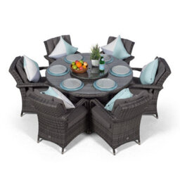 That's Furniture Arizona Round 6 Seater Rattan Patio Dining Set - Grey - thumbnail 3