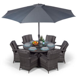That's Furniture Arizona Round 6 Seater Rattan Patio Dining Set - Grey - thumbnail 2