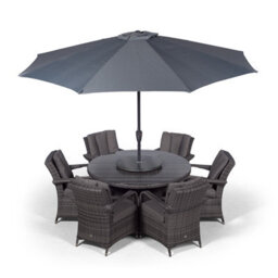 That's Furniture Arizona Round 6 Seater Rattan Patio Dining Set - Grey - thumbnail 5