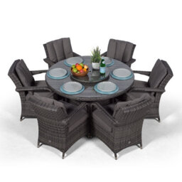 That's Furniture Arizona Round 6 Seater Rattan Patio Dining Set - Grey - thumbnail 4