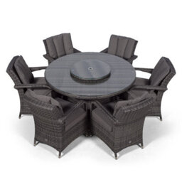 That's Furniture Arizona Round 6 Seater Rattan Patio Dining Set - Grey - thumbnail 6