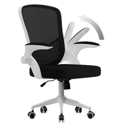 Onemill Mid-Back Ergonomic Office Chair With Flip-Up Armrests, Lumbar Support And Adjustable Height For Home Office-White - image 1