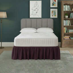 Base Valance Polycotton Sheet For Divan Beds Easy Care Bed Base Cover Plum - thumbnail 1