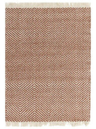 Handmade Kilim Modern Rust Geometric Cotton Jute Rug For Living Room And Bedroom-200Cm X 290 Cm - thumbnail 1