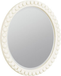 Statement Furniture Cromwell Round Wall Mirror With Bobbin Design Wooden Frame 77Cm - Linen - thumbnail 6