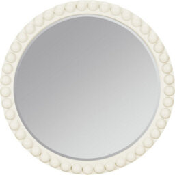 Statement Furniture Cromwell Round Wall Mirror With Bobbin Design Wooden Frame 77Cm - Linen - thumbnail 4
