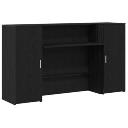 Berkfield Reception Desk Black Oak 180X50X103.5 Cm Engineered Wood - thumbnail 2