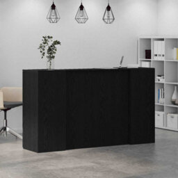 Berkfield Reception Desk Black Oak 180X50X103.5 Cm Engineered Wood - thumbnail 4