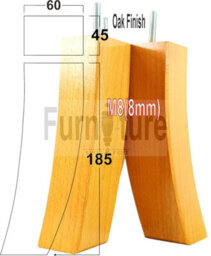 L&F 4X Replacement Furniture Legs Solid Wooden Feet 185mm Height Sofas Chairs Settee Cabinets M8(8mm) Tsp2022 (Oak) - thumbnail 1