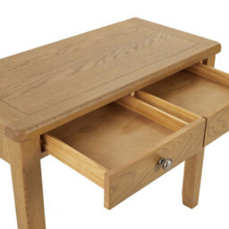 The Furniture Market Cotswold Rustic Smoked Oak Dressing Table, Solid Oak Frame, 2 Drawers, Versatile Desk For Bedroom Or Office - thumbnail 7