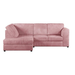 Furnishings For Less UK Luxor Pink Jumbo Cord 4 Seater Corner Sofa Left Hand Facing - Full Back