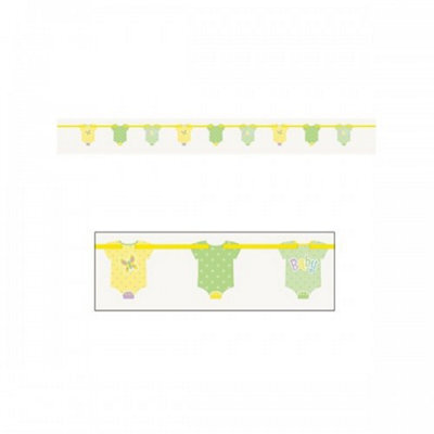 Unique Party Paper Polka Dot Baby Shower Garland Green/yellow (One Size)