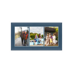 AK Frames 16X8 Navy Blue Classic Multi Photo Frame With Pompadour Mount - Holds 3 Apertures (3X) 7X5 Photos - thumbnail 1