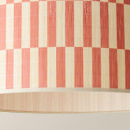 Valuelights Lori Orange Checkerboard Bamboo Drum Ceiling Lamp Shade And Bulb (D)45Cm - thumbnail 6