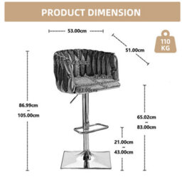 Coolmore Bar Stools Set Of 2, Upholstered Bar Stools For Counter, Kitchen Island, Pub, Farmhouses, Ivory Boucle - thumbnail 3