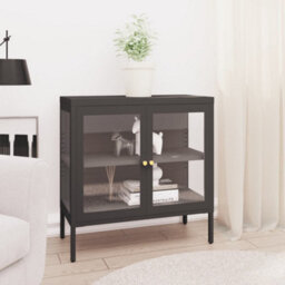 Berkfield Sideboard Anthracite 70X35X70 Cm Steel And Glass