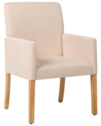 Beliani Beige Upholstered Dining Chair With Arms And Wooden Legs - W60 X D62 X H88Cm - thumbnail 3