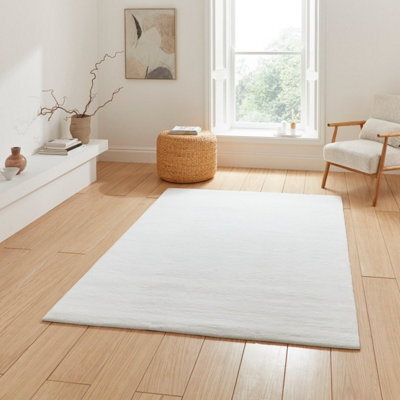 Think Rugs Snug White Modern Super Soft Plain Polypropylene Rugs-80Cm X 150Cm - image 1