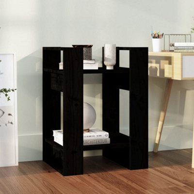 Berkfield Book Cabinet/room Divider Black 41X35X57 Cm Solid Wood Pine - image 1