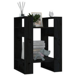 Berkfield Book Cabinet/room Divider Black 41X35X57 Cm Solid Wood Pine - thumbnail 7