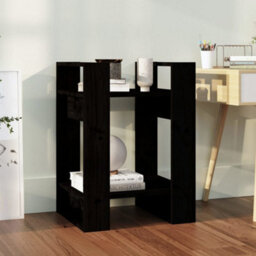 Berkfield Book Cabinet/room Divider Black 41X35X57 Cm Solid Wood Pine