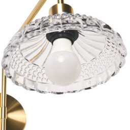 Beliani Wall Lamp Gold Iron With Patterned Glass Drum Shade Modern Industrial W46 X D20 X H30Cm - thumbnail 5