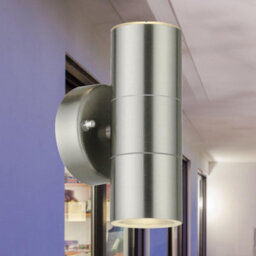 First Choice Lighting Set Of 2 Blaze Stainless Steel Outdoor Up Down Wall Lights - thumbnail 4