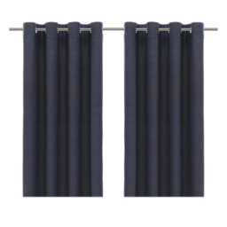GoodHome Glend Navy Plain Woven Blackout & Thermal Eyelet Curtain (W)117Cm (L)137Cm, Pair - thumbnail 1