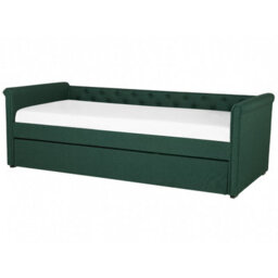 Beliani Trundle Bed Fabric Libourne 90 X 200 Cm (Eu Single) Dark Green - thumbnail 5
