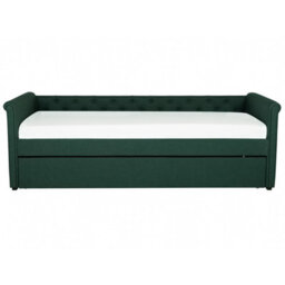 Beliani Trundle Bed Fabric Libourne 90 X 200 Cm (Eu Single) Dark Green - thumbnail 6